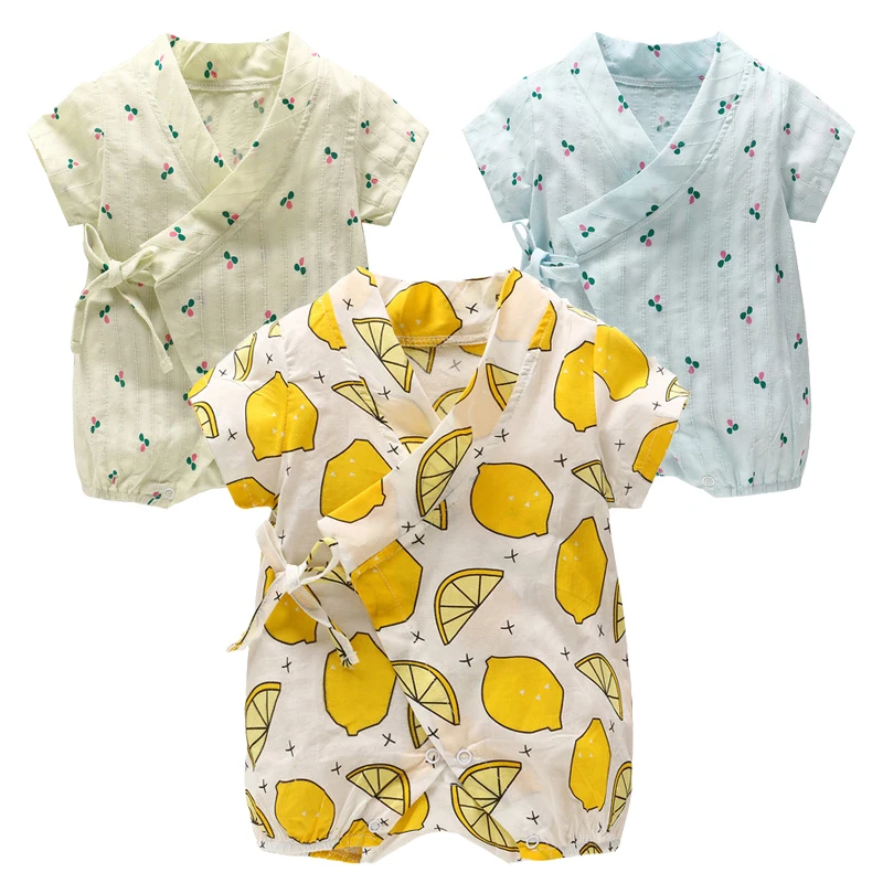 Новинка 2017 года жаркое лето детская одежда фрукты мультфильм хлопок комбинезон