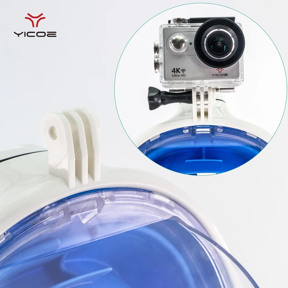 Маска для плавания и дайвинга очки подводного с полным лицом стеклянный набор Gopro