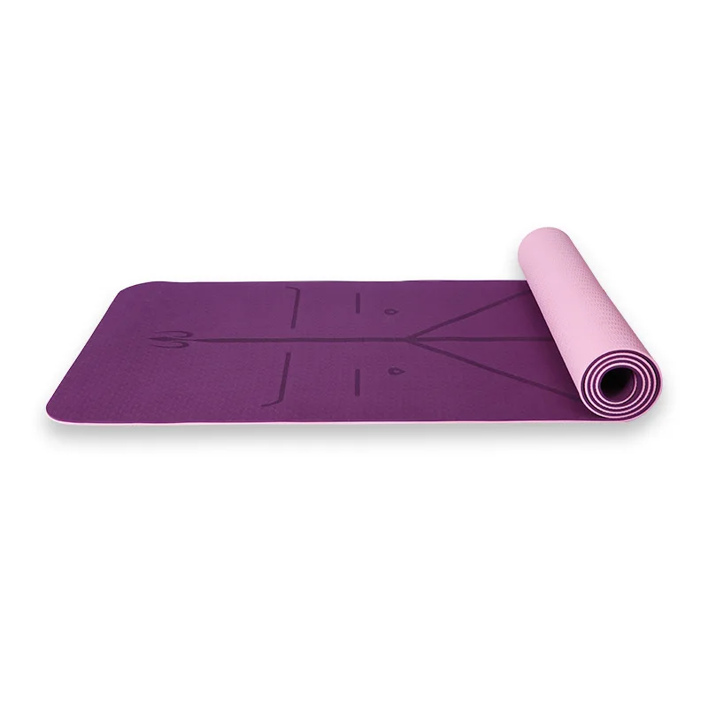 TPE коврик для йоги с позиционной линией нескользящий ковер начинающих