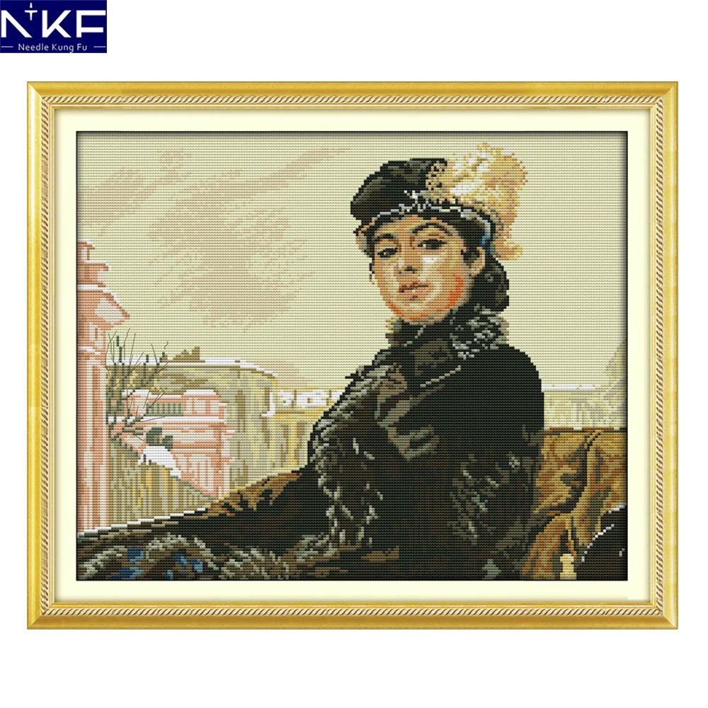 NKF Набор для вышивки крестиком 11CT 14CT молодых русских девушек вышивка домашнего