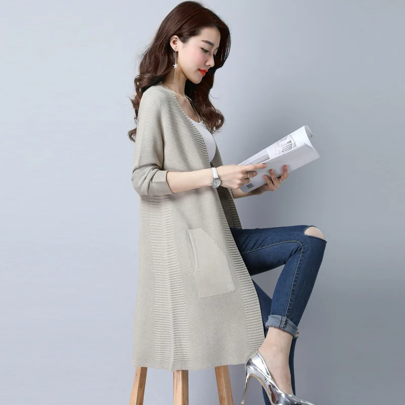 Long Cardigan Female 2018 Autumn Winter Women Sleeve Sweater Knitted Cardigans Coat For Jacket Tops |
