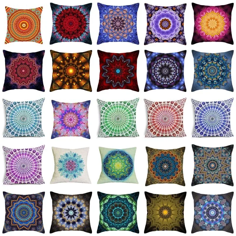 

Islam Muslim Mandala Cushion Covers Middle East Ramadan Culture Art Cushion Cover Car Sofa Decorative Linen Beige Pillow Case