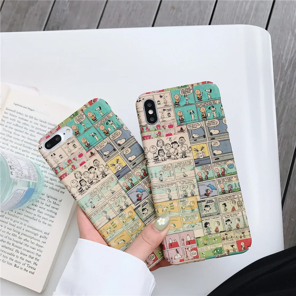IToncs Ретро стиль собака комиксов чехол для телефона аниме Iphone XS Max XR X мультфильм