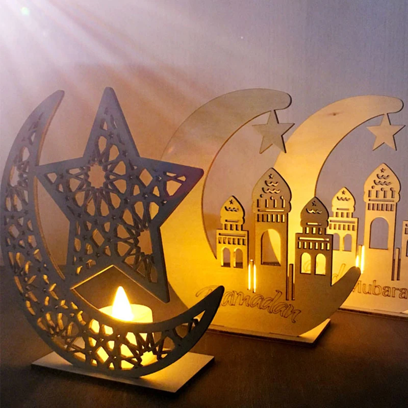 Украшения на Рамадан деревянный ИД Мубарак для дома деко подвесной кулон