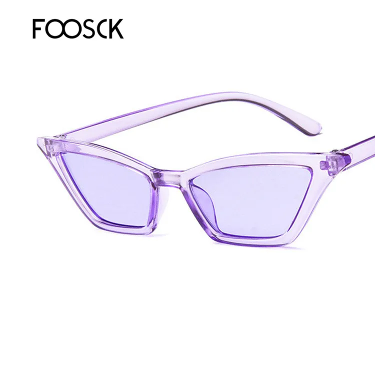 FOOSCK женские/мужские брендовые дизайнерские очки Женские квадратные солнцезащитные очки уличные очки UV400 - Цвет линз: C5Puple
