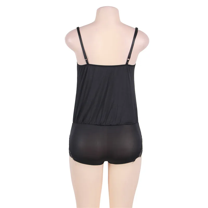 R80411 Кружевные Боди костюмы M XL 3XL 5XL Свободный комбинезон для женщин стиль горячие сексуальные размера плюс подтяжки Черный боди комбинезон