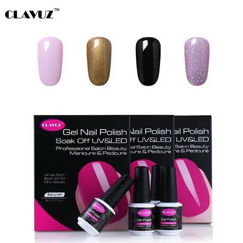 G003 CLAVUZ, 4 шт., набор гелей для ногтей, требуется замачивание, светодиодный маникюрный светильник для дизайна ногтей, полупостоянная коробка, подарочный набор, наборы лаков для ногтей Vernis - Цвет: G003