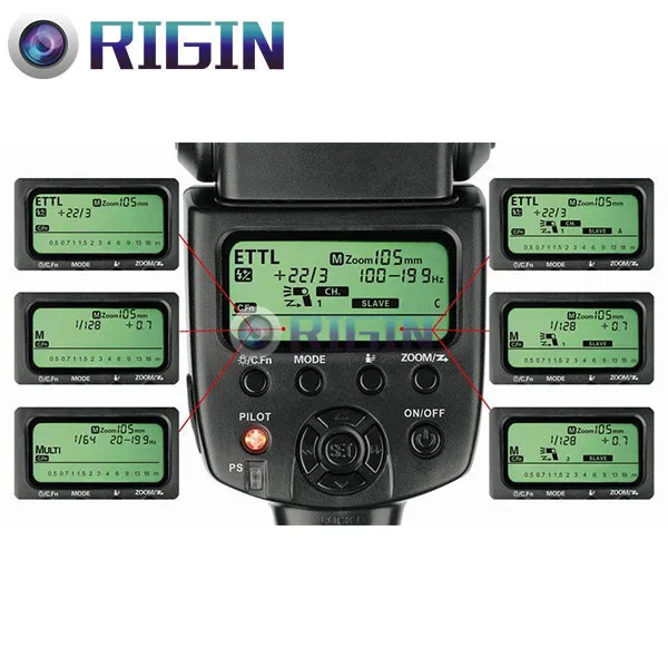 VILTROX JY-670C макро круговое кольцо Вспышка Speedlite E-TTL GN14 с ЖК-дисплеем + переходное