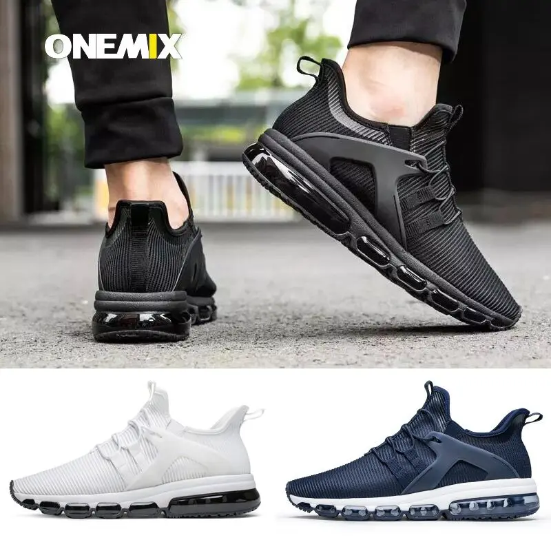 ONEMIX мужские легкие спортивные кроссовки с воздушной подушкой черные дорожные