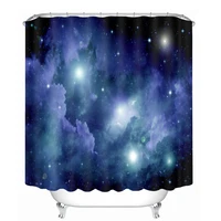 starry landscape pattern 3d shower curtain polyester fabric waterproof shower curtain eco friendly bathroom curtain home