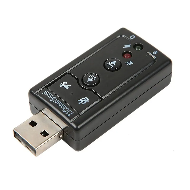 Внешняя звуковая карта USB 7 1 канал 3D аудио адаптер с 3 5 мм микрофоном для ПК