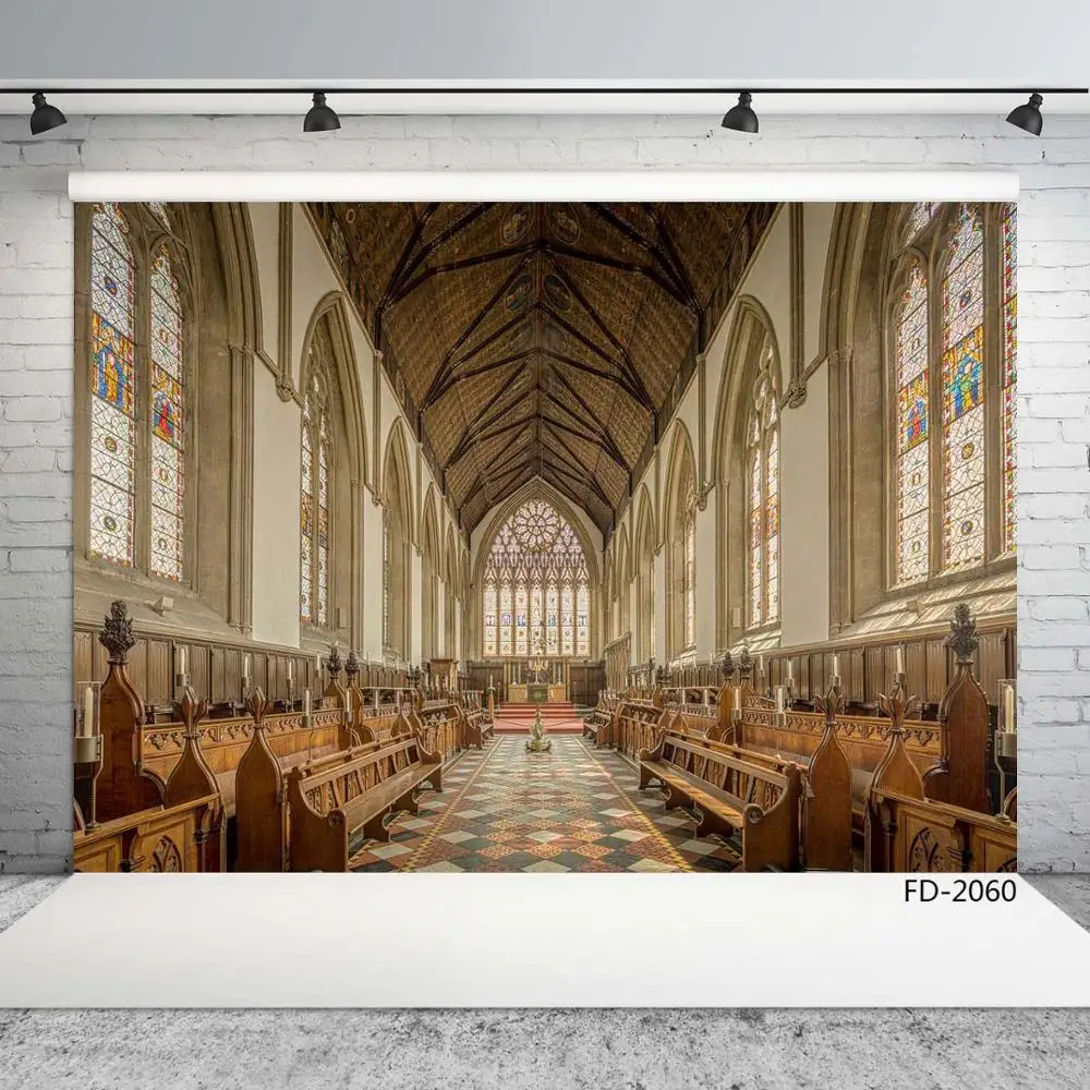 

Old Buliding Church Interior Photo Backgrounds Vinyl Photography Backdrops for Photo Studio Baby Children Portrait Photobooth