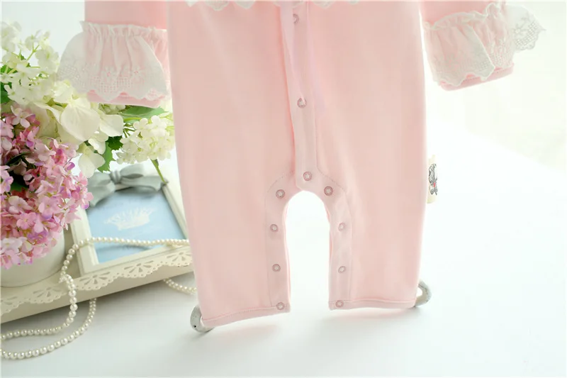 Розовый Детский Комбинезон Принцесса для Новорожденных на Весна Осень Улица