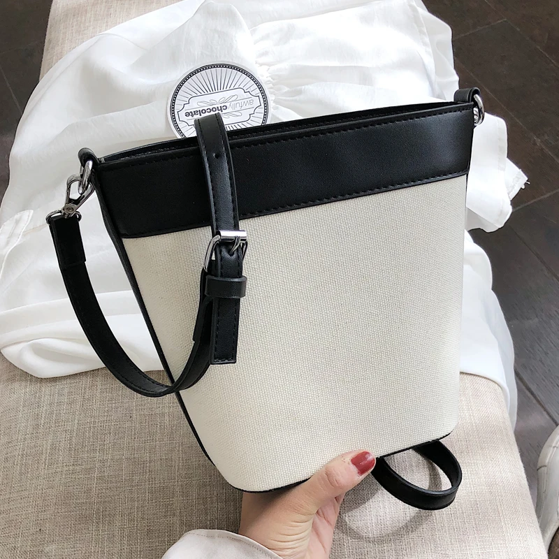 Advanced sense bag female 2019 new style 100-lap Korean version collision color bucket simple and oblique shoulder | Багаж и сумки