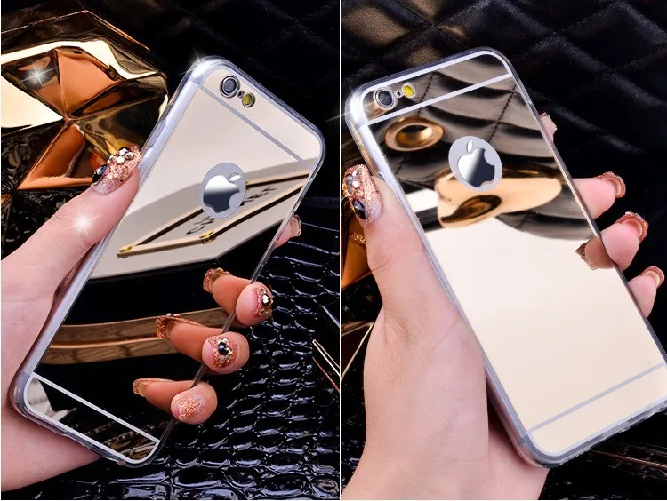 Роскошные Алмаз Зеркало ТПУ Коке Чехол Для iPhone 7 Плюс Мягкий силиконовые