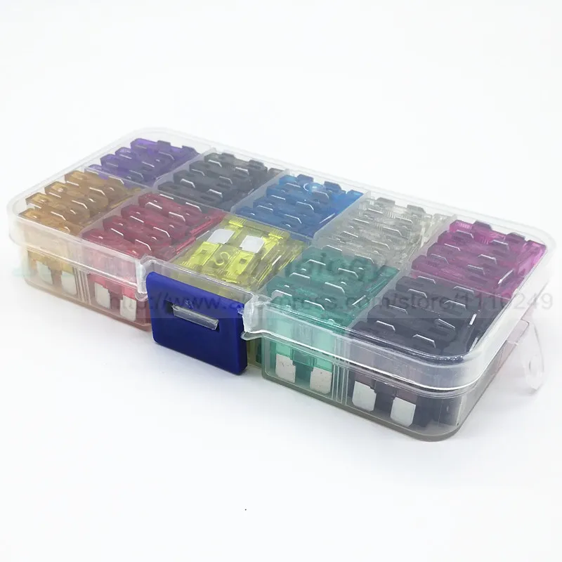 100 шт. средний автомобильный предохранитель 3A 5A 7.5A 10 15A 20A 25A 40A с пластиковой