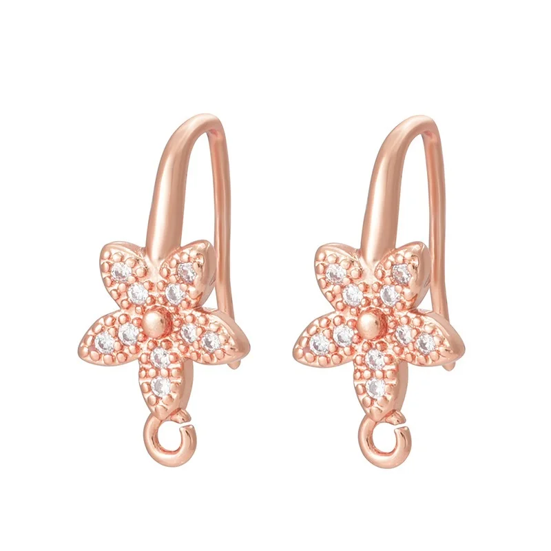 rose gold 9 видов стилей, новые серьги с ушками, циркониевые серьги, Ювелирная фурнитура для рукоделия, женские жемчужные серьги с кисточками, аксессуары для ювелирных изделий - Цвет: rose gold