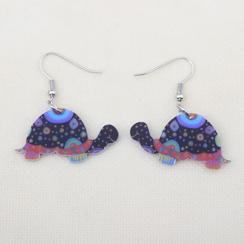 1 пара очаровательных подвесных сережек с принтом черепахи акрил Новый дизайн 2014