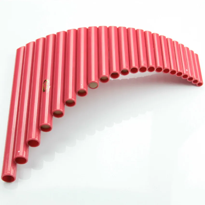 Hot Selling UU PanFlute 22 Pipes ABS Wind Instrument Panpipes G Key Flauta Handmade Folk Musical Instruments CherryRed  Panflute