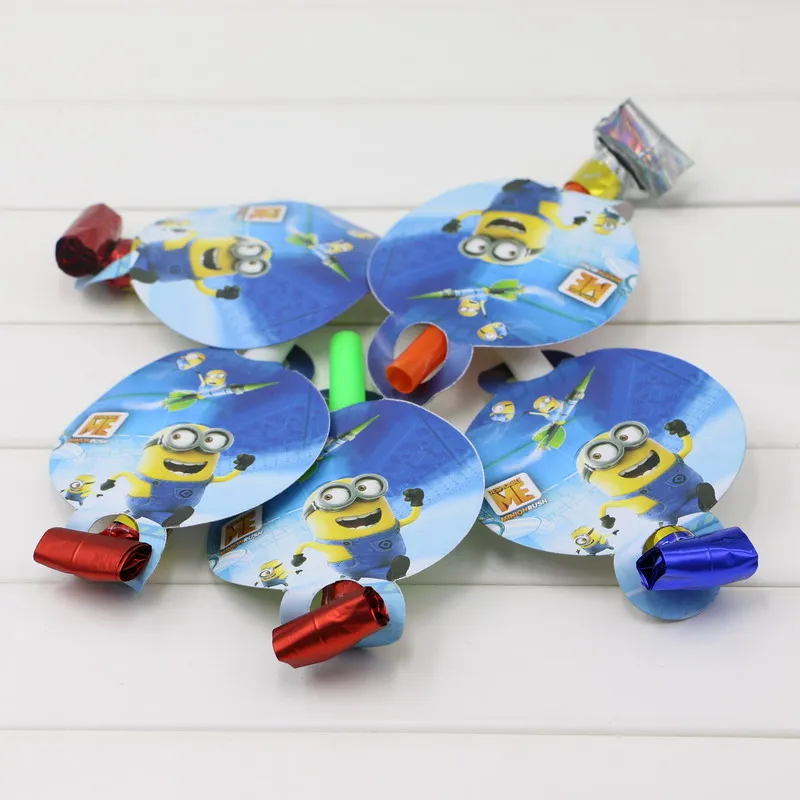 Set 1bag 10pcs Minions Pary horn Kids 1st Birthday Party Decoration Fuentes Del Partido Festival Trumpet Supplies | Дом и сад