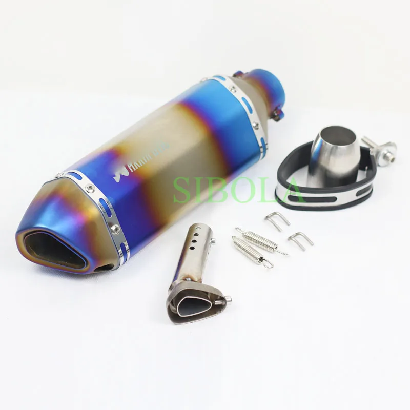 Laser Akrapovic глушитель для мотоцикла 51 мм модифицированный Кроссовый глушитель труба для SUZUKI FZ6 CBR250 CB600 MT07 R1 R6 ATV - Цвет: Laser