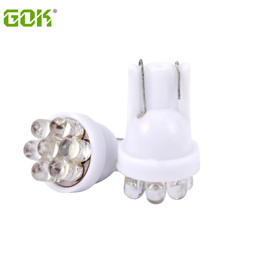 

50 шт./лот, 12 В, Автомобильные светодиодные лампы синего и белого цвета t10, 7LED лампы T10, светодиодные лампы 168 194 501 W5W