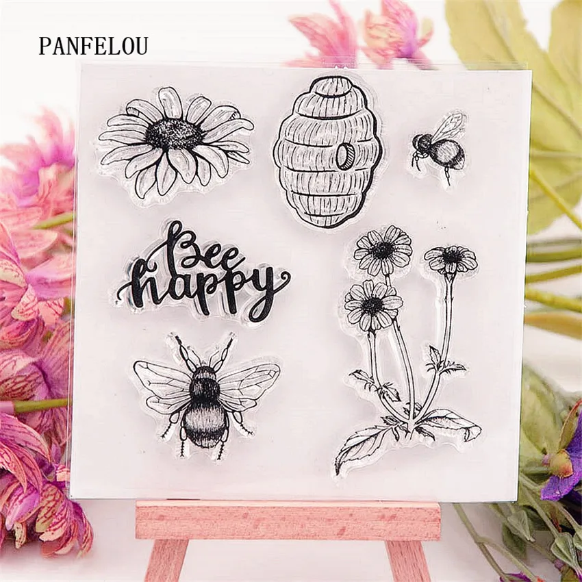 PANFELOU трудолюбивый пчела прозрачный силиконовый штамп/печать DIY