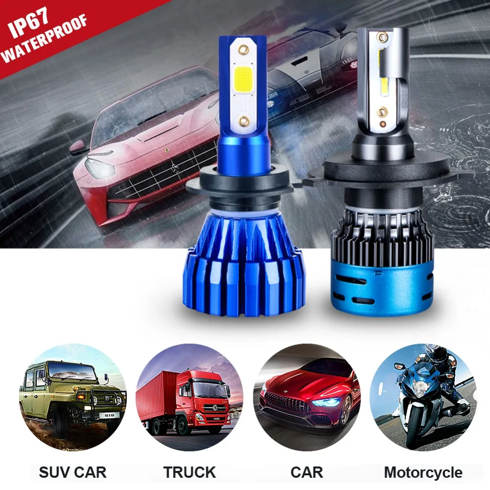 Светодиодный H7 H4 светодиодный фар автомобиля лампы 3000K 4300K 6500K 8000K H1 H11 H8 9005 9006 HB3 12V