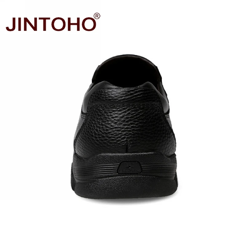 Туфли JINTOHO мужские парадные из натуральной кожи деловые туфли без застежки
