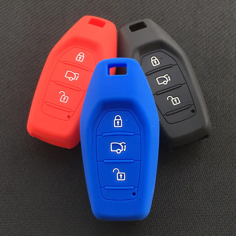 ZAD Silicone Rubber Car Key Case Cover Shell Skin Bag Holder set for Mahindra India Accessory 3 Buttons Fob Protection | Автомобили и