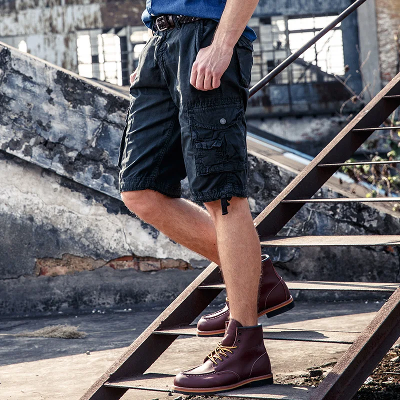 Multi bag bib overall 2017 Men Military Shorts Summer Men's pure color Cargo Workout Homme Casual Trousers plus | Мужская одежда