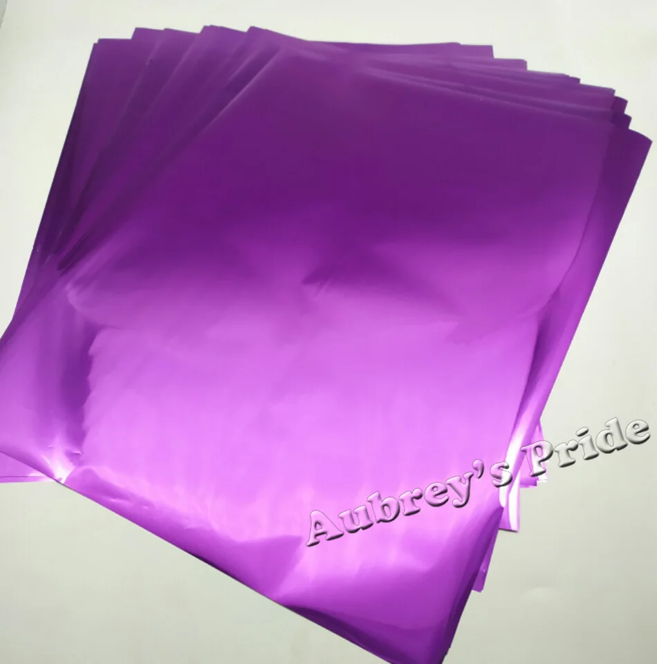 Purple 50Pcs 50 шт. " x 12" 20 см x 29 см A4 горячего тиснения фольги бумажный ламинатор ламинирование трансфера на элегантных картах - Цвет: Purple 50Pcs