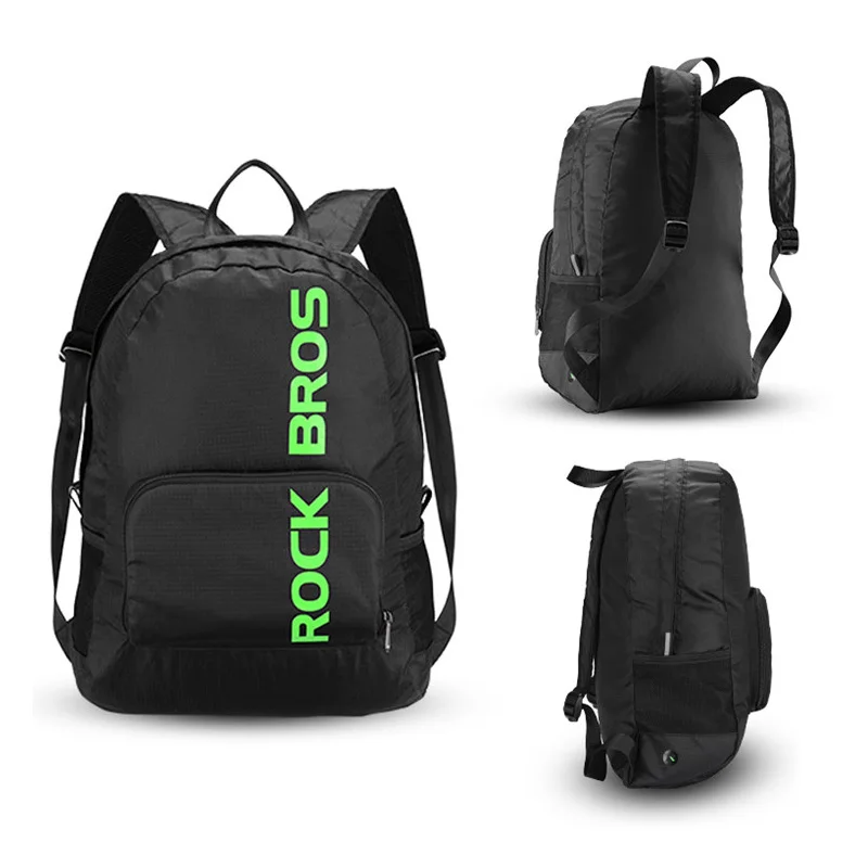 ROCKBROS складные непромокаемые уличные походные сумки портативный спортивный рюкзак Кемпинг Велоспорт Сумки Мужчины Женщины пакет, сумка для путешествия черный - Цвет: Black Outdoor Bag