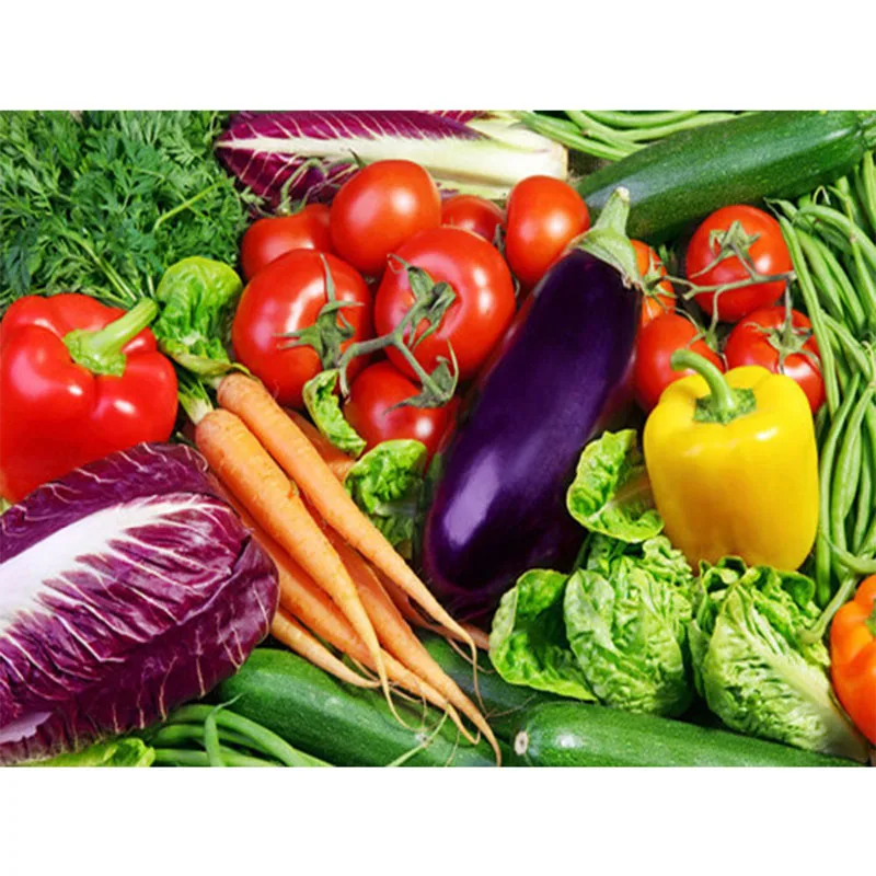 Needlework New 5D Diy Diamond Embroidery Painting Vegetables Eggplant Cross Stitch Mosaic Home Decor Paintings |