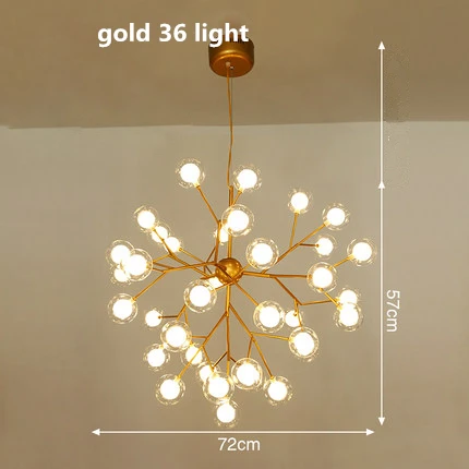 gold 36 light Современные двойные стеклянные абажуры G4 светодиодные подвесные лампы, подвесные светильники для гостиной, подвесные лампы - Цвет корпуса: gold 36 light