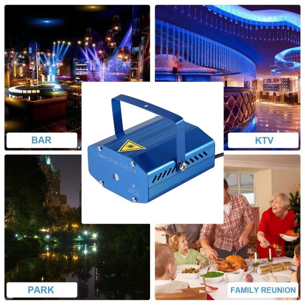 Mini R&ampG 110-240V Adjusting DJ Disco Party LED Laser Projector Stage Light |