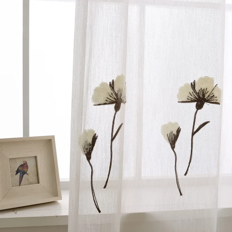 Новые однотонные корейские занавески для сада с вышивкой гостиной спальни