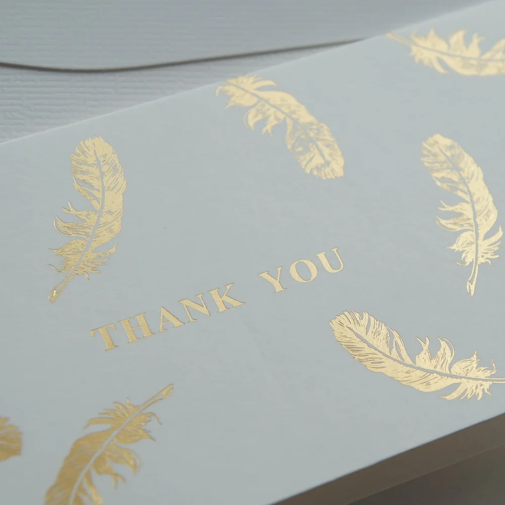 12 комплектов Подарочная открытка с перьями и надписью thank you | Дом сад