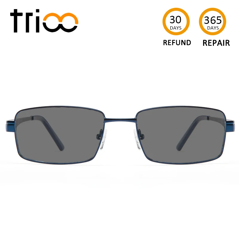Солнцезащитные очки TRIOO с диоптриями квадратные черные по рецепту мужские