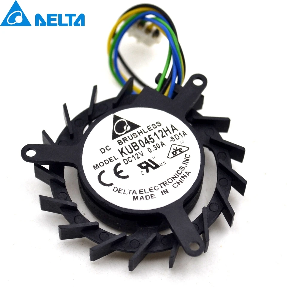 

KUB04512HA 4510 4 Wire PWM Speed Control 12V 0.3A Small Turbo Graphics Card Fan For Delta