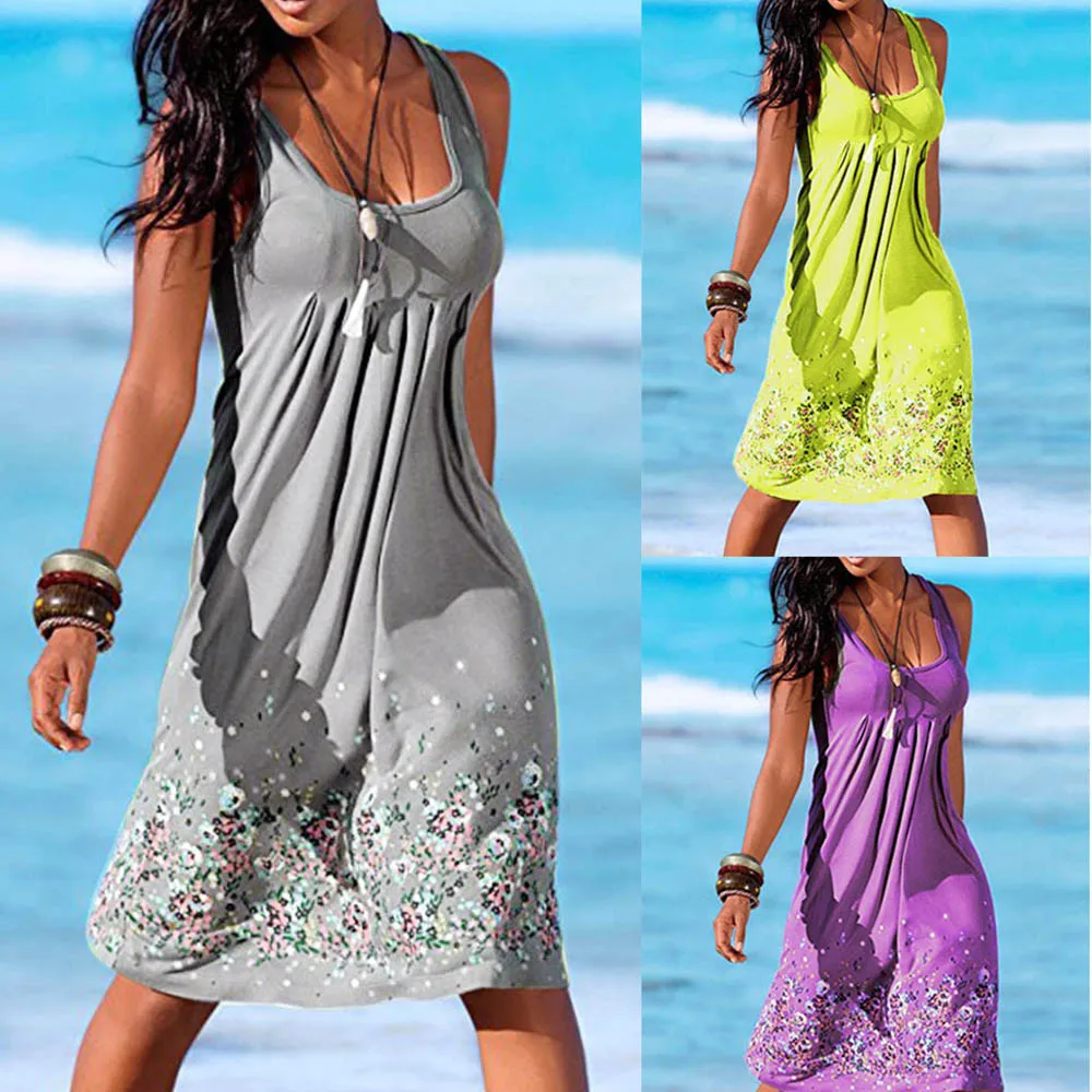 

Women Summer Sleeveless Evening Party Beach Dress Short Dress Vestidos Femme Summer Платье Летнее 2021