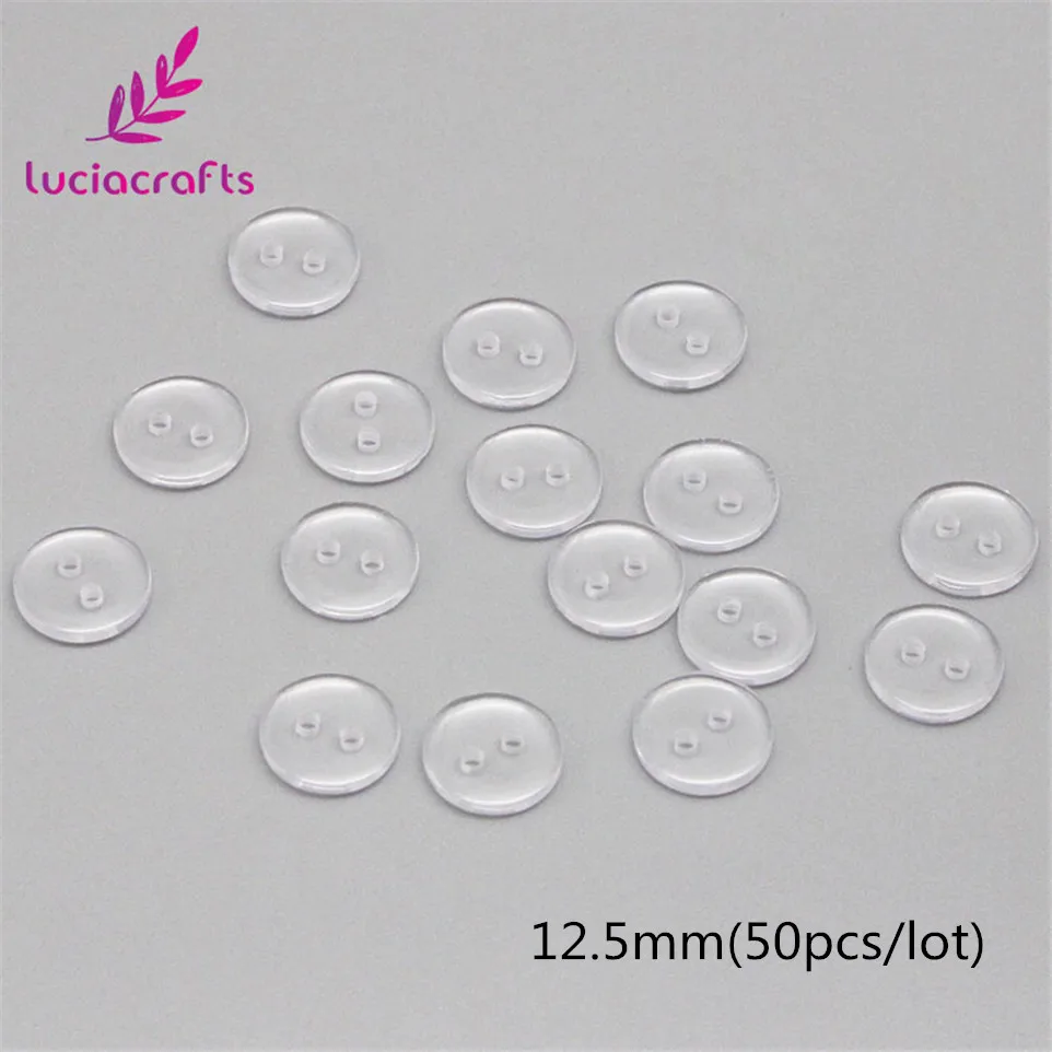 S2 12.5mm(50pcs) 9 мм/12,5 мм/15 мм/20 мм полимерные прозрачные пуговицы для шитья круглые 2 отверстия DIY пуговицы для рубашки аксессуары для скрапбукинга одежды E0410 - Цвет: S2 12.5mm(50pcs)