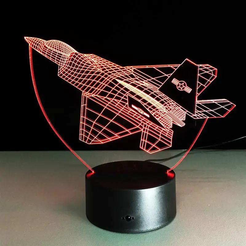 3D научно Fi лампа видимого света эффект сенсорный выключатель Цвета изменения