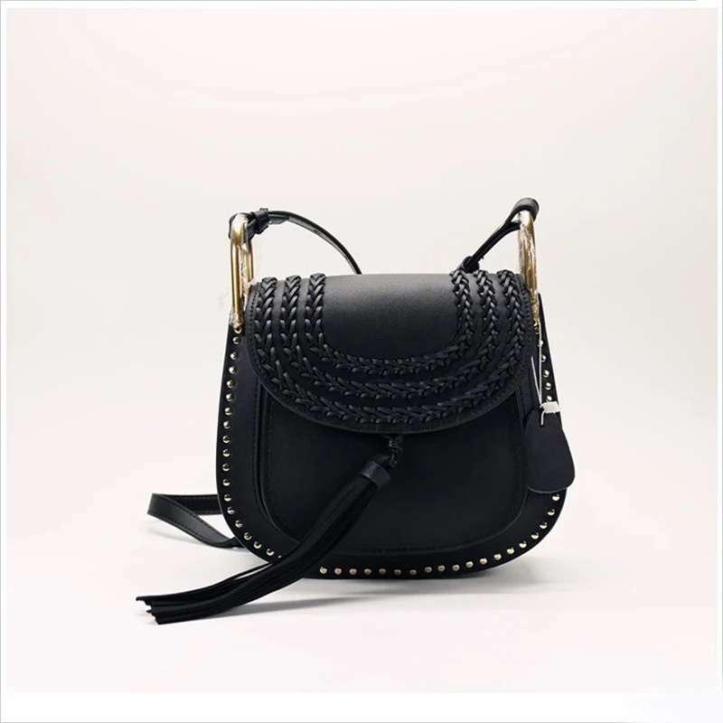 2017 women messenger handbags classic vintage tassel woven saddle weave single shoulder crossbody bags chic lady bag | Багаж и сумки