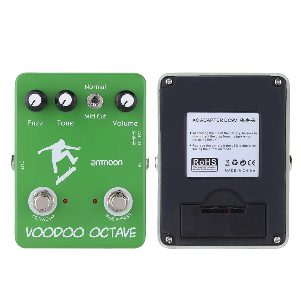Ammoon AP 12 Fuzz педаль для гитары Voodoo Octave Фуз эффект гитарных эффектов настоящий обход