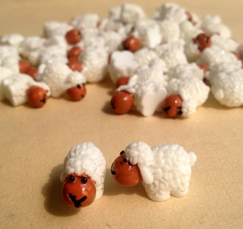 Миниатюрное милое украшение в виде овечки для сада овец животных пальцев микро