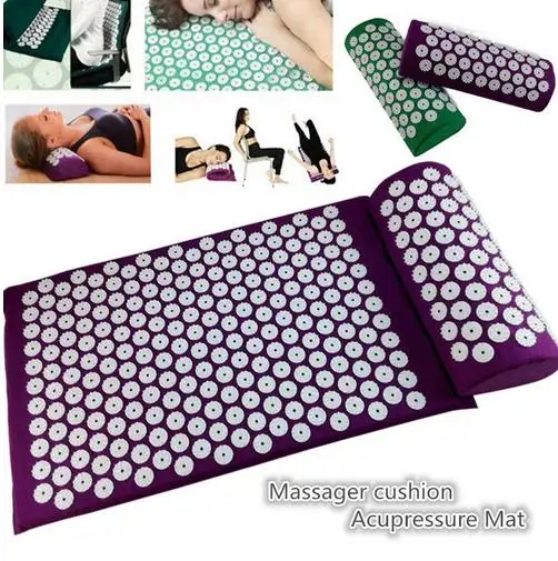 Акупрессурный коврик для шеи спины и ног массажная подушка йоги антистрессовый с