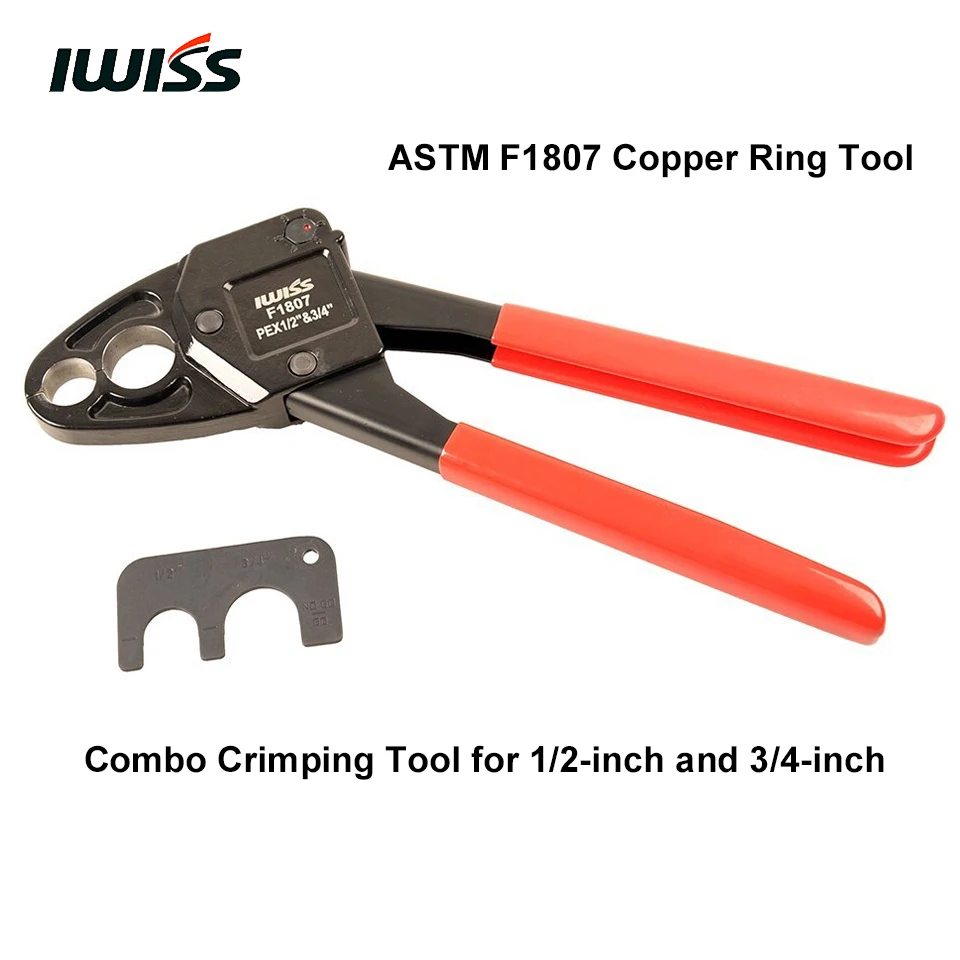 Iwiss F1807 1/2 &quot3/4&quot комбо Медь кольцо обжимной инструмент для Pex трубы соединения с
