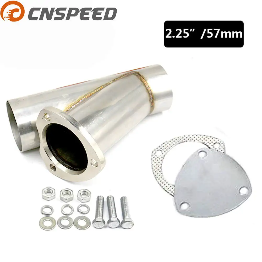 Выхлопная Y образная труба CNSPEED 304 из нержавеющей стали вырез колпачок (2 25 дюйма/57