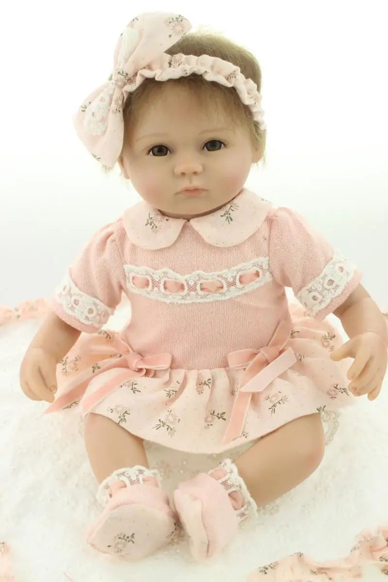 

Silicone reborn baby doll toys for girl, lifelike 42cm reborn babies bebe menina birthday gift girl brinquedos